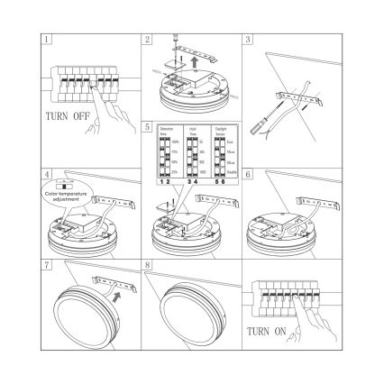 Plafonieră LED cu senzor pentru baie ELLÉ LED/24W/230V 3000/4000/6500K d. 26 cm IP54 antracit