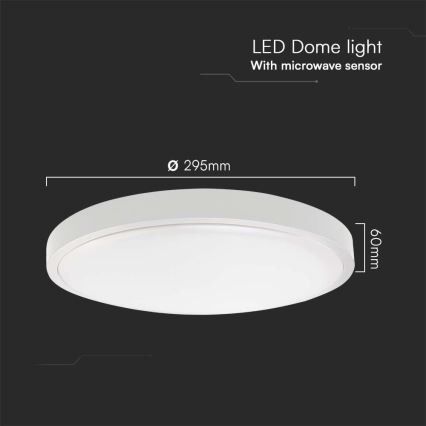 Plafonieră LED cu senzor pentru baie LED/18W/230V 4000K IP44 alb + telecomandă