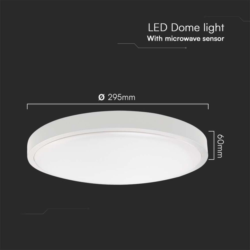 Plafonieră LED cu senzor pentru baie LED/18W/230V 4000K IP44 alb + telecomandă