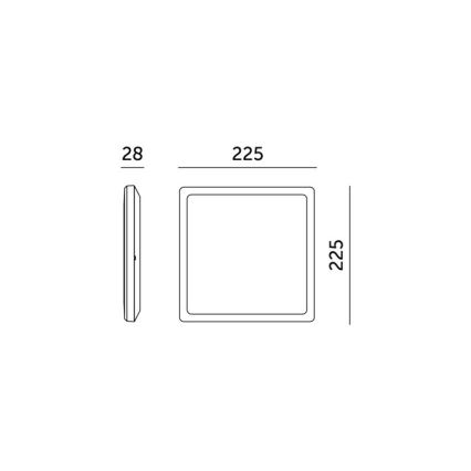 Plafonieră LED cu senzor de mișcare și crepuscular pentru baie NIVERA LED/12W/230V IP54 3000/4000/6000K 22,5x22,5 cm alb + telecomandă