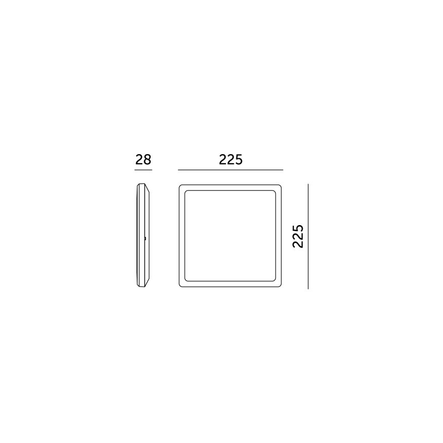 Plafonieră LED cu senzor de mișcare și crepuscular pentru baie NIVERA LED/12W/230V IP54 3000/4000/6000K 22,5x22,5 cm alb + telecomandă