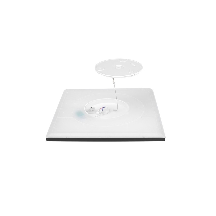 Plafonieră LED cu senzor de mișcare și crepuscular pentru baie NIVERA LED/12W/230V IP54 3000/4000/6000K 22,5x22,5 cm negru + telecomandă