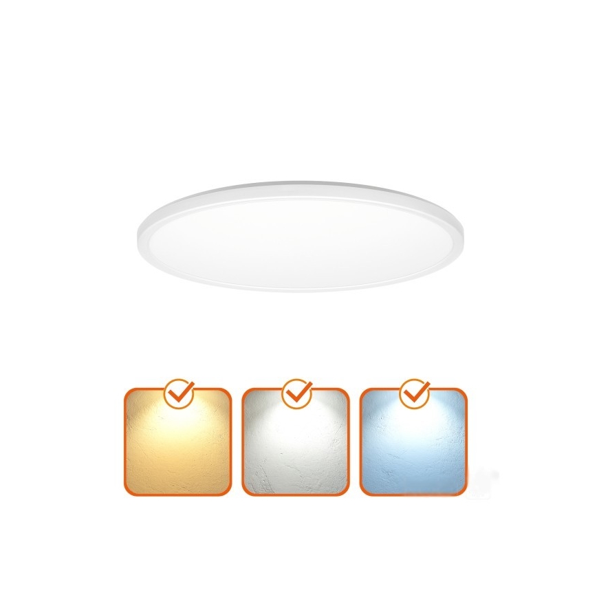 Plafonieră LED cu senzor de mișcare și crepuscular pentru baie NIVERA LED/12W/230V IP54 3000/4000/6000K d. 22,5 cm alb + telecomandă