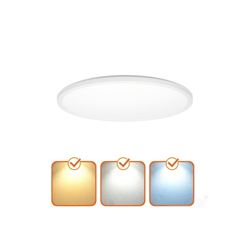 Plafonieră LED cu senzor de mișcare și crepuscular pentru baie NIVERA LED/18W/230V IP54 3000/4000/6000K d. 30 cm alb + telecomandă