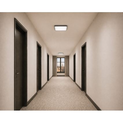 Plafonieră LED WILTON cu senzor de mișcare și senzor crepuscular, 24W, 230V, 4000K, 33 x 33 cm, antracit