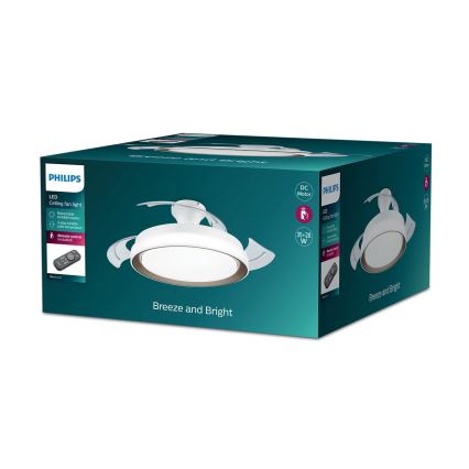 Philips - Plafonieră LED cu ventilator, 35W/230V, 5500/4000/2700K, auriu + telecomandă