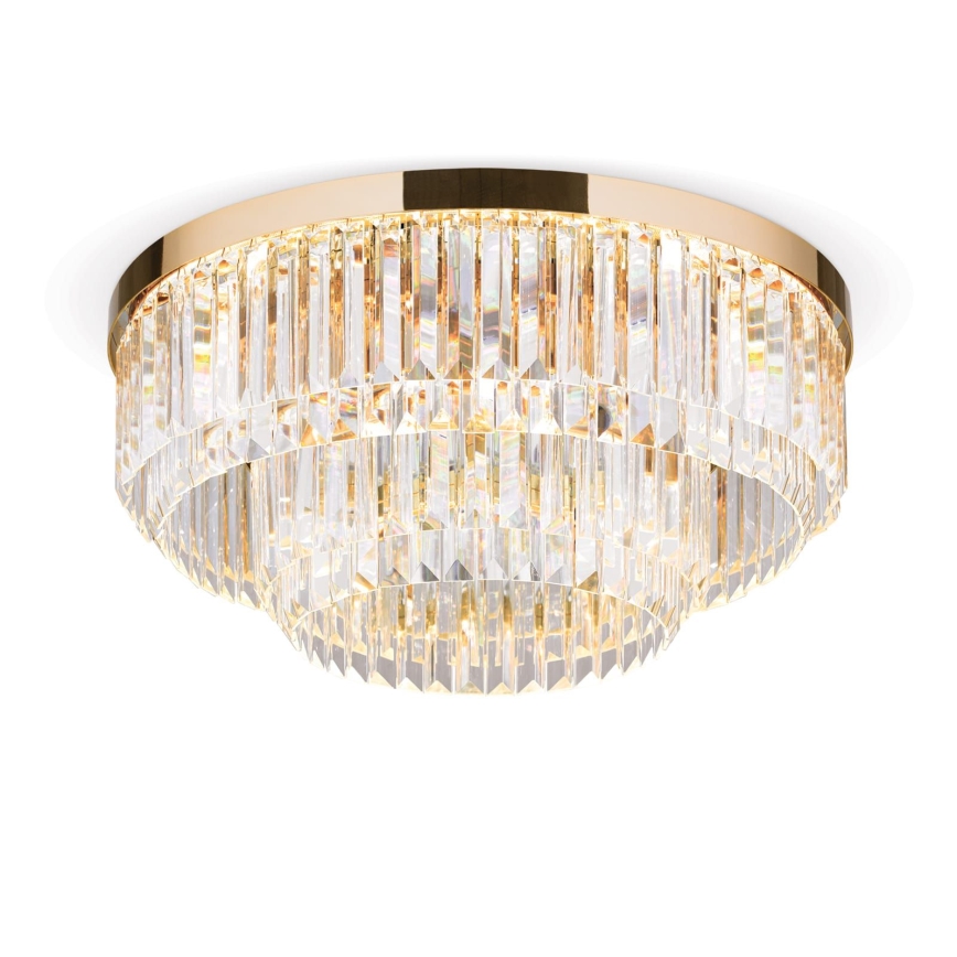 Plafonieră LED de cristal dimabilă PRISM LED/80W/230V d. 55 cm 24K auriu