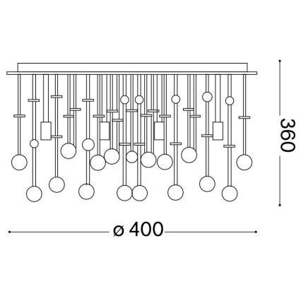 Plafonieră LED de cristal Ideal Lux MOONLIGHT 8xG9/3W/230V d. 40 cm crom