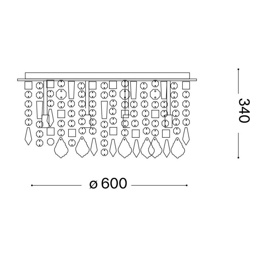 Plafonieră LED de cristal Ideal Lux ROYAL 12xG9/3W/230V d. 60 cm crom lucios