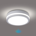 Plafonieră LED de exterior Brilagi BENE cu senzor, 18W/230V, Ø 21,5 cm, albă, IP54