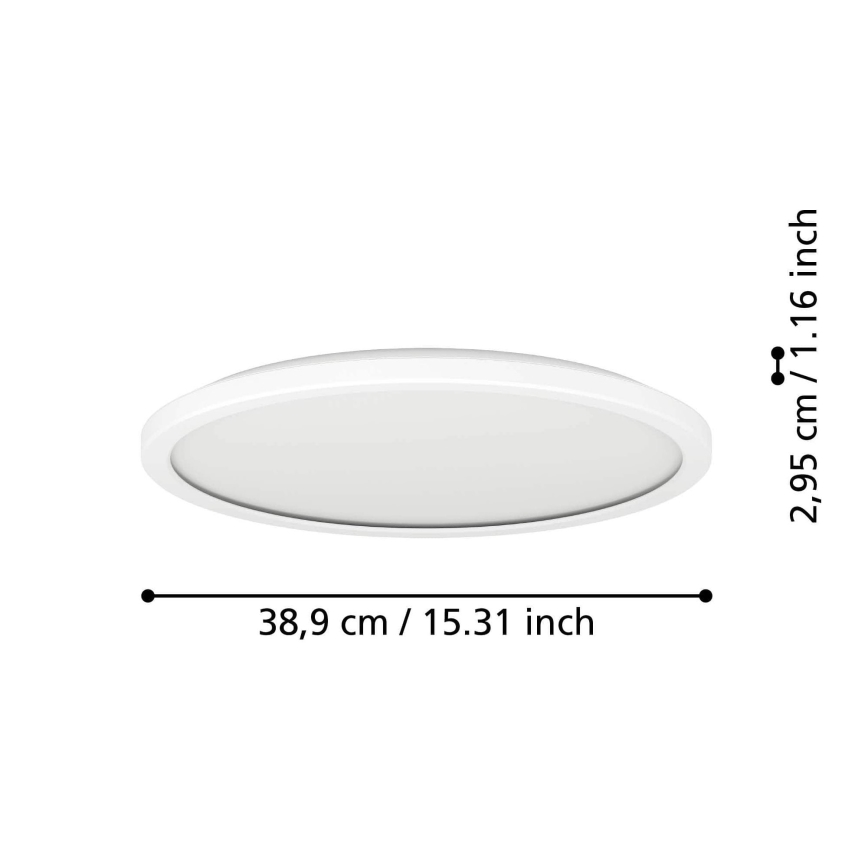 Plafonieră LED de exterior Eglo LED/18,5W/230V 2700/4000/6500K d. 38,9 cm IP44 alb