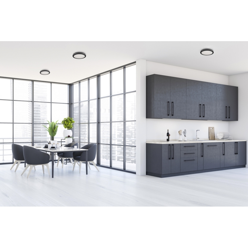 Plafonieră LED de exterior BENO E LED/30W/230V 3000/4000/6500K d. 30 cm IP65 negru