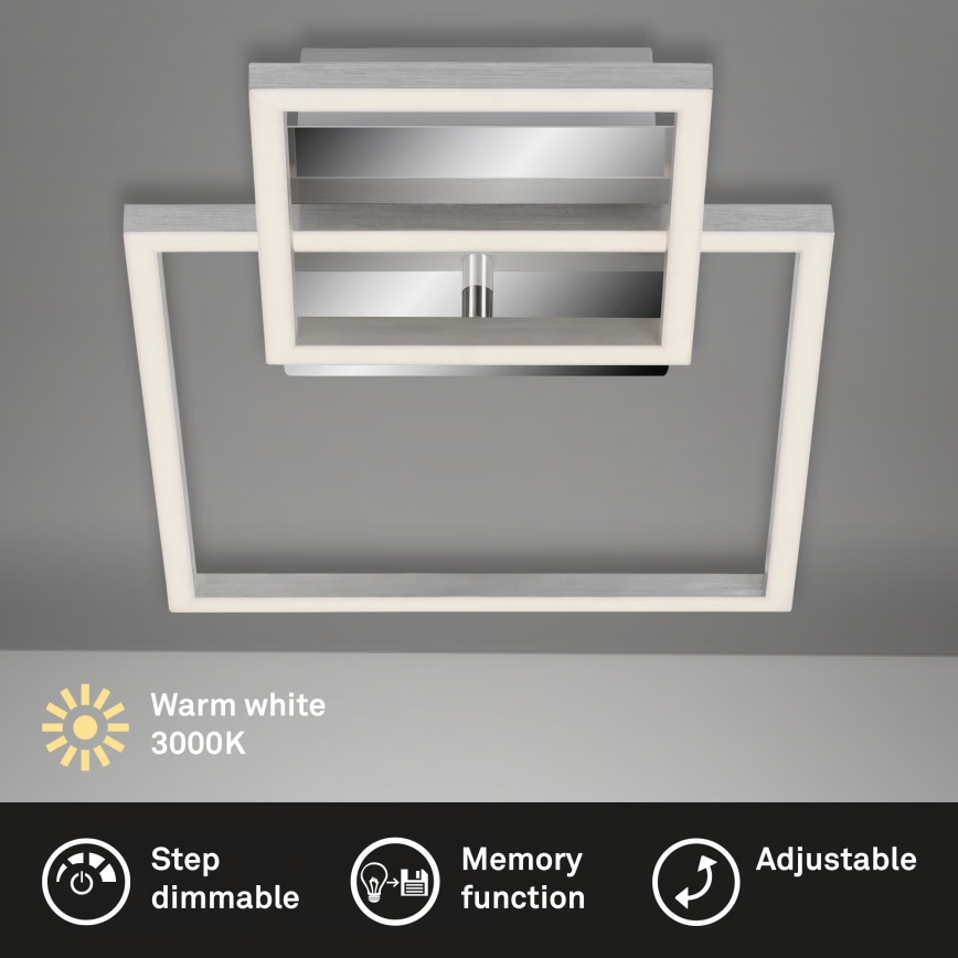 Plafonieră LED dimabilă, 12W, 230V, 3000K, crom mat