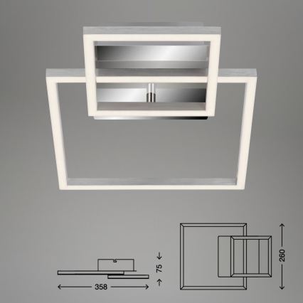 Plafonieră LED dimabilă, 12W, 230V, 3000K, crom mat