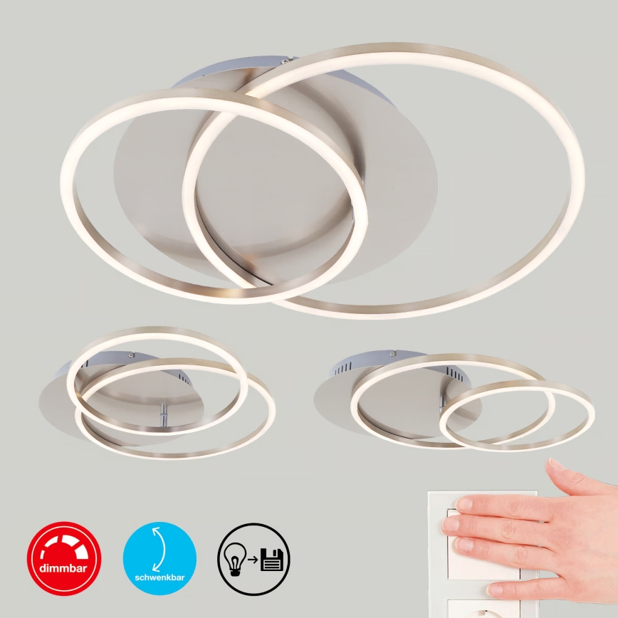 Plafonieră LED dimabilă 28W/230V/3000K, crom mat