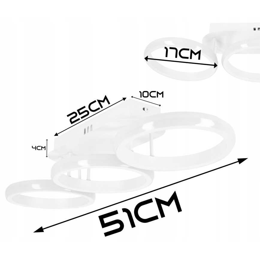 Plafonieră LED dimabilă 30W, 230V, 3000-6500K, albă, Wi-Fi Tuya + telecomandă