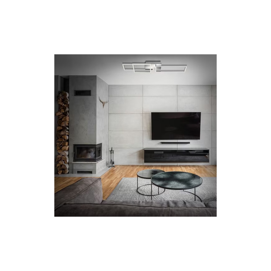 Plafonieră LED dimabilă 42 W, 230 V, 3000 K, crom mat