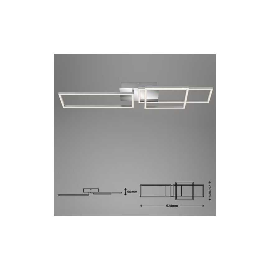 Plafonieră LED dimabilă 42 W, 230 V, 3000 K, crom mat
