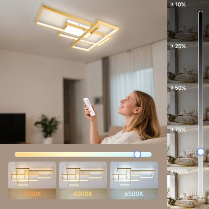 Plafonieră LED dimabilă Aigostar LED/38W/230V 2700-6500K + telecomandă