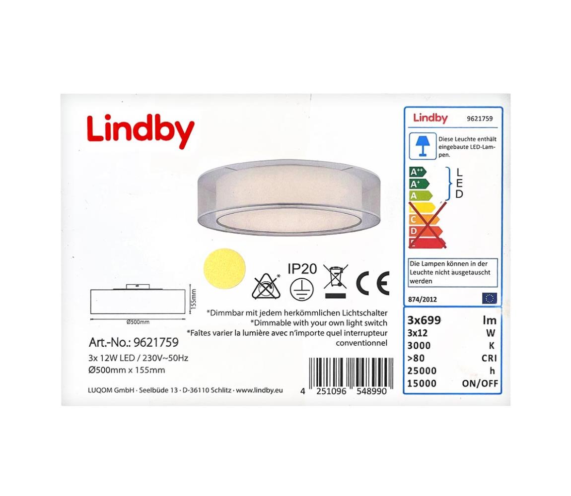 Plafonieră LED dimabilă AMON 3xLED/12W/230V Lindby