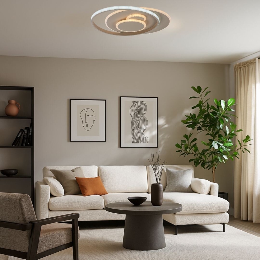 Rabalux - Plafonieră LED dimmabilă, 57W, 230V, 3000-6000K, 48,5x40 cm + telecomandă