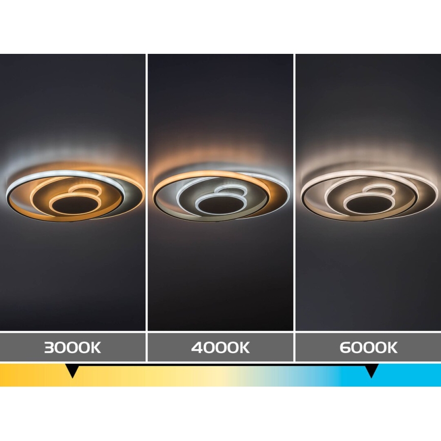 Rabalux - Plafonieră LED dimmabilă, 57W, 230V, 3000-6000K, 48,5x40 cm + telecomandă