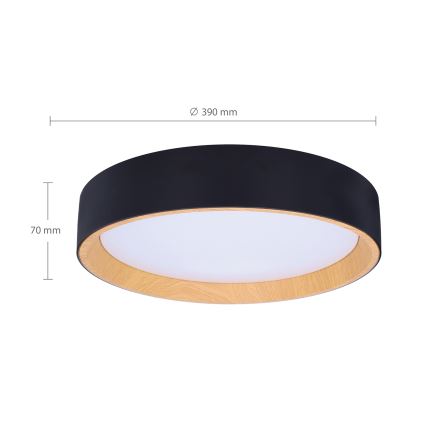 Plafonieră LED dimabilă Brilagi LARIOS LED/48W/230V 3000-6500K ø 39 cm negru + telecomandă