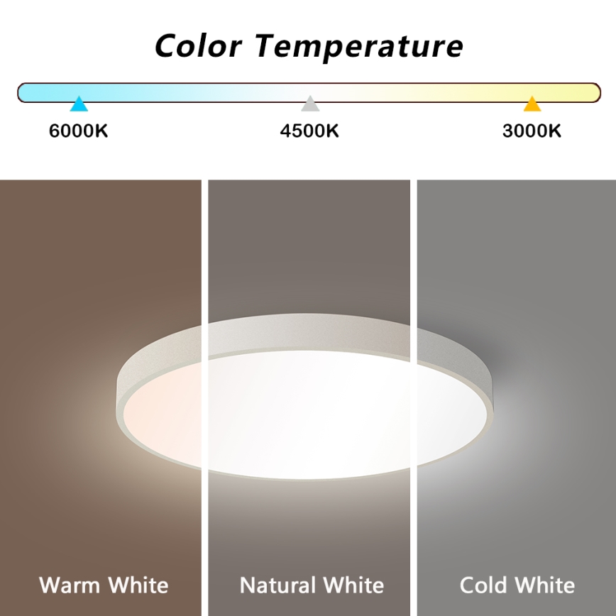 Plafonieră LED dimabilă Brilagi POOL SMART LED/48W/230V 3000-6000K 40 cm alb + telecomandă