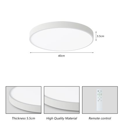 Plafonieră LED dimabilă Brilagi POOL SMART LED/48W/230V 3000-6000K 40 cm alb + telecomandă