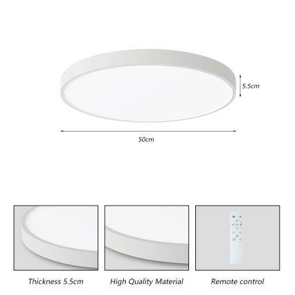 Plafonieră LED dimabilă Brilagi POOL SMART LED/60W/230V 50 cm 3000-6000K Wi-Fi Tuya alb + telecomandă