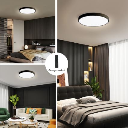Plafonieră LED dimabilă Brilagi POOL SMART LED/60W/230V 50 cm 3000-6000K Wi-Fi Tuya negru + telecomandă