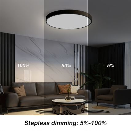 Plafonieră LED dimabilă Brilagi POOL SMART LED/60W/230V 50 cm 3000-6000K Wi-Fi Tuya negru + telecomandă