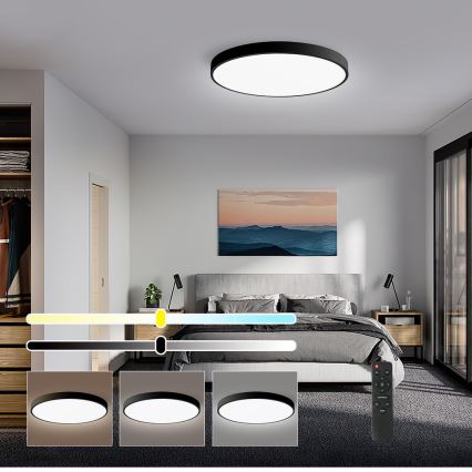 Plafonieră LED dimabilă Brilagi POOL SMART LED/60W/230V 50 cm 3000-6000K Wi-Fi Tuya negru + telecomandă