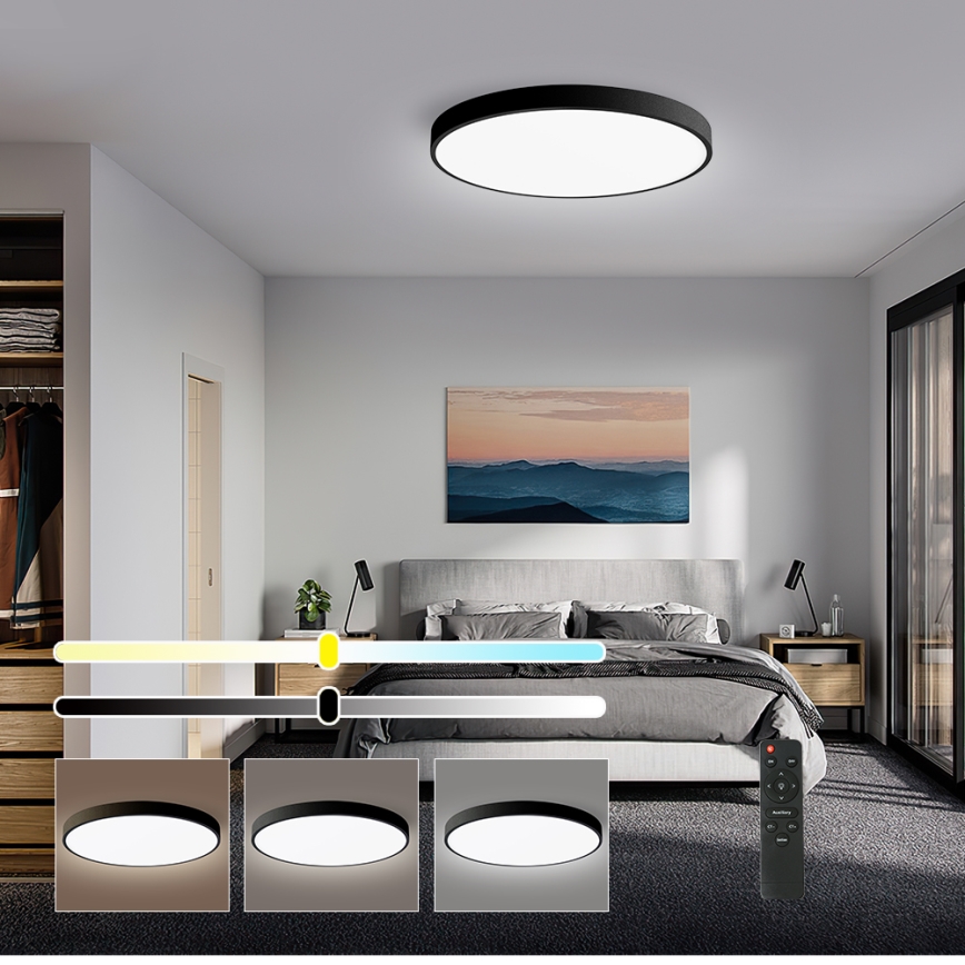 Plafonieră LED dimabilă Brilagi POOL SMART LED/60W/230V 50 cm 3000-6000K Wi-Fi Tuya negru + telecomandă