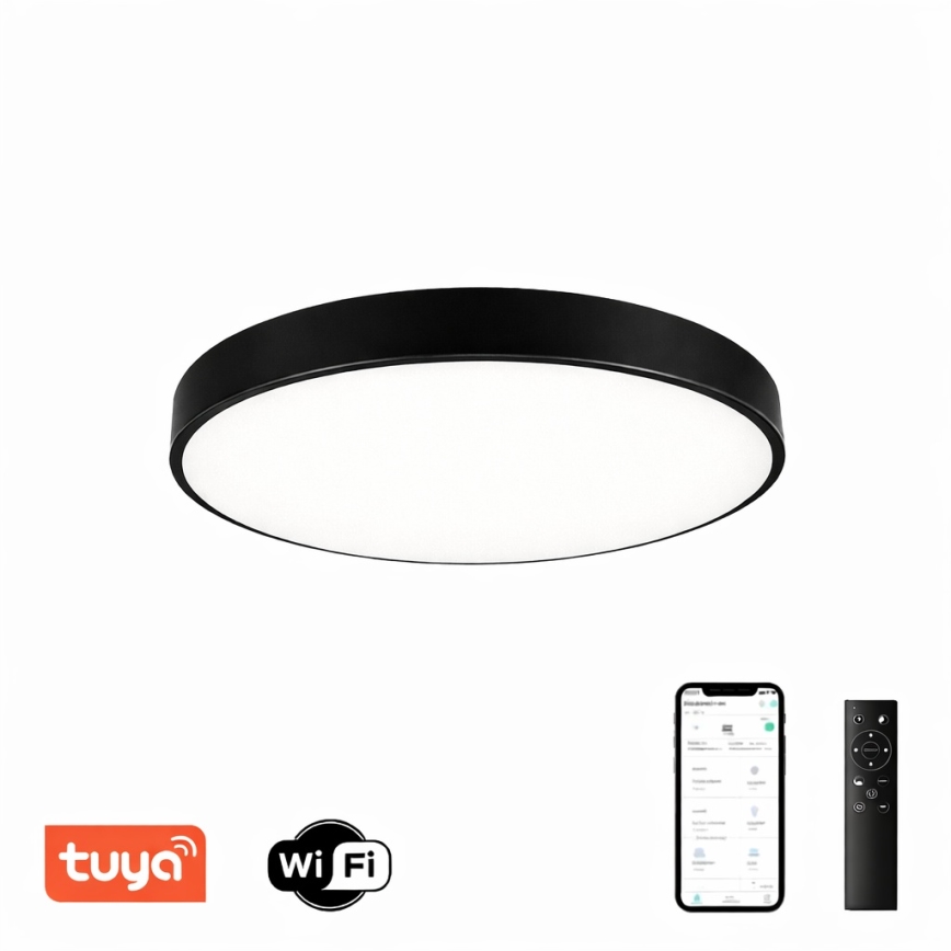 Plafonieră LED dimabilă Brilagi POOL SMART LED/60W/230V 50 cm 3000-6000K Wi-Fi Tuya negru + telecomandă