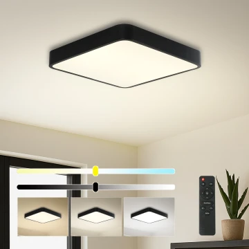 Plafonieră LED dimabilă Brilagi POOL SQUARE LED/36W/230V 3000-6000K 40x40 cm negru + telecomandă