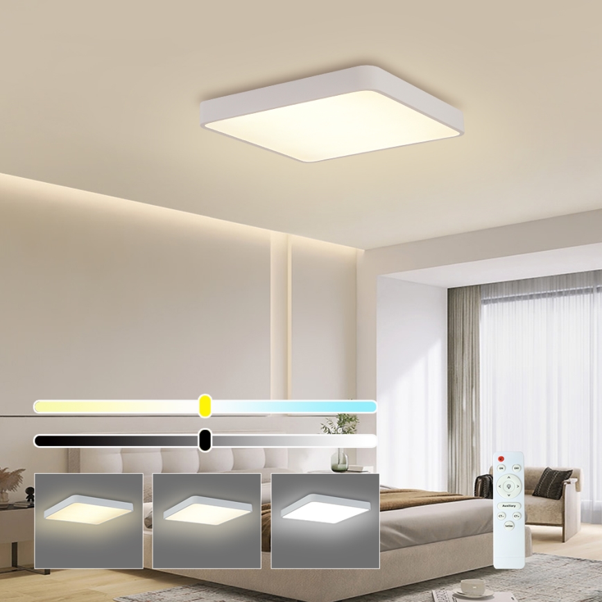 Plafonieră LED dimabilă Brilagi POOL SQUARE LED/48W/230V 3000-6000K 50x50 cm alb + telecomandă