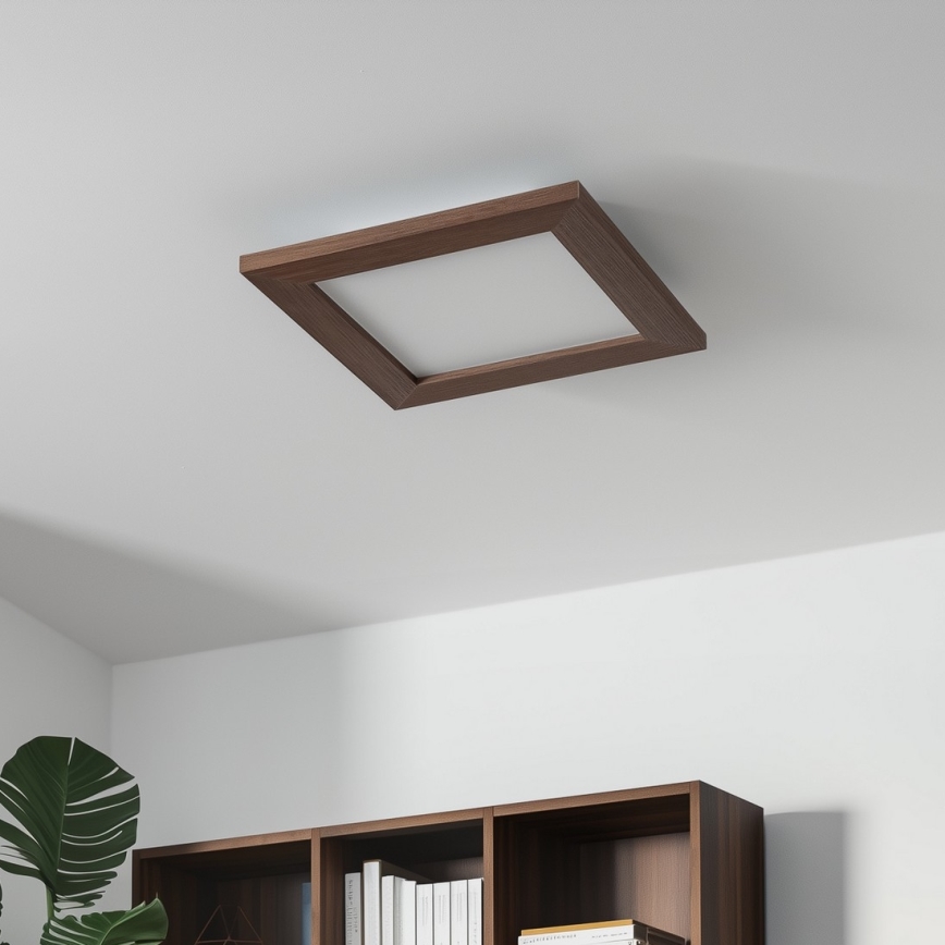 Plafonieră LED dimabilă Brilagi SLIMFRAME WOOD LED/25W/230V 34x34 cm 3000-6000K maro închis + telecomandă