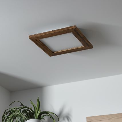Plafonieră LED dimabilă Brilagi SLIMFRAME WOOD LED/25W/230V 34x34 cm 3000-6000K maro + telecomandă