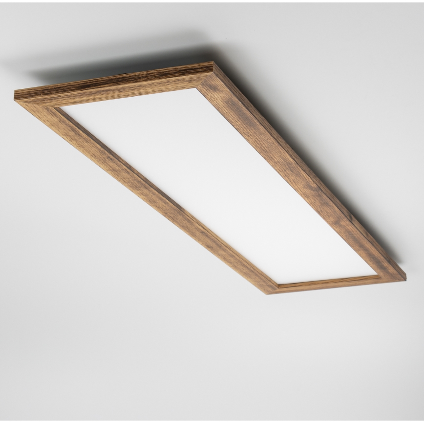 Plafonieră LED dimabilă Brilagi SLIMFRAME WOOD LED/58W/230V 124x34 cm 3000-6000K maro închis + telecomandă