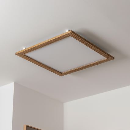 Plafonieră LED dimabilă Brilagi SLIMFRAME WOOD LED/58W/230V 64x64 cm 3000-6000K maro + telecomandă