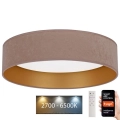 Plafonieră LED dimabilă Brilagi VELVET SMART LED/36W/230V d. 55 cm 2700-6500K Wi-Fi Tuya bej/auriu + telecomandă