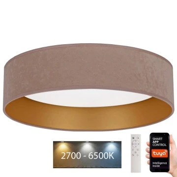 Plafonieră LED dimabilă Brilagi VELVET SMART LED/36W/230V d. 55 cm 2700-6500K Wi-Fi Tuya bej/auriu + telecomandă
