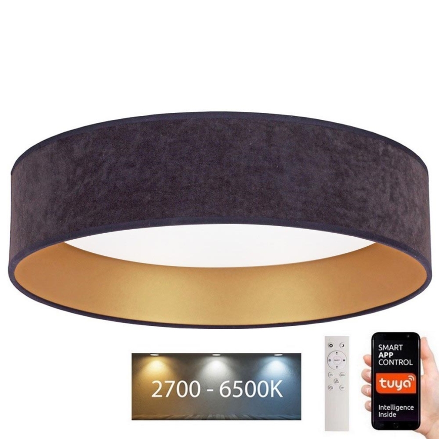 Plafonieră LED dimabilă Brilagi VELVET SMART LED/36W/230V d. 55 cm 2700-6500K Wi-Fi Tuya gri/auriu + telecomandă