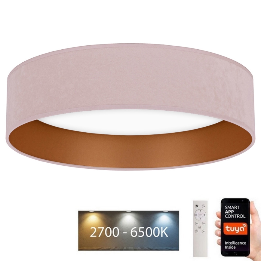 Plafonieră LED dimabilă Brilagi VELVET SMART LED/36W/230V d. 55 cm 2700-6500K Wi-Fi Tuya roz/auriu + telecomandă