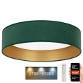 Plafonieră LED dimabilă Brilagi VELVET SMART LED/36W/230V d. 55 cm 2700-6500K Wi-Fi Tuya verde/auriu + telecomandă