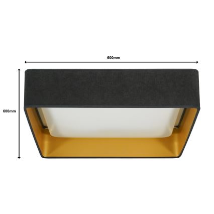 Plafonieră LED dimabilă Brilagi VELVET SQUARE SMART LED/36W/230V 2700-6500K Wi-Fi Tuya gri + telecomandă