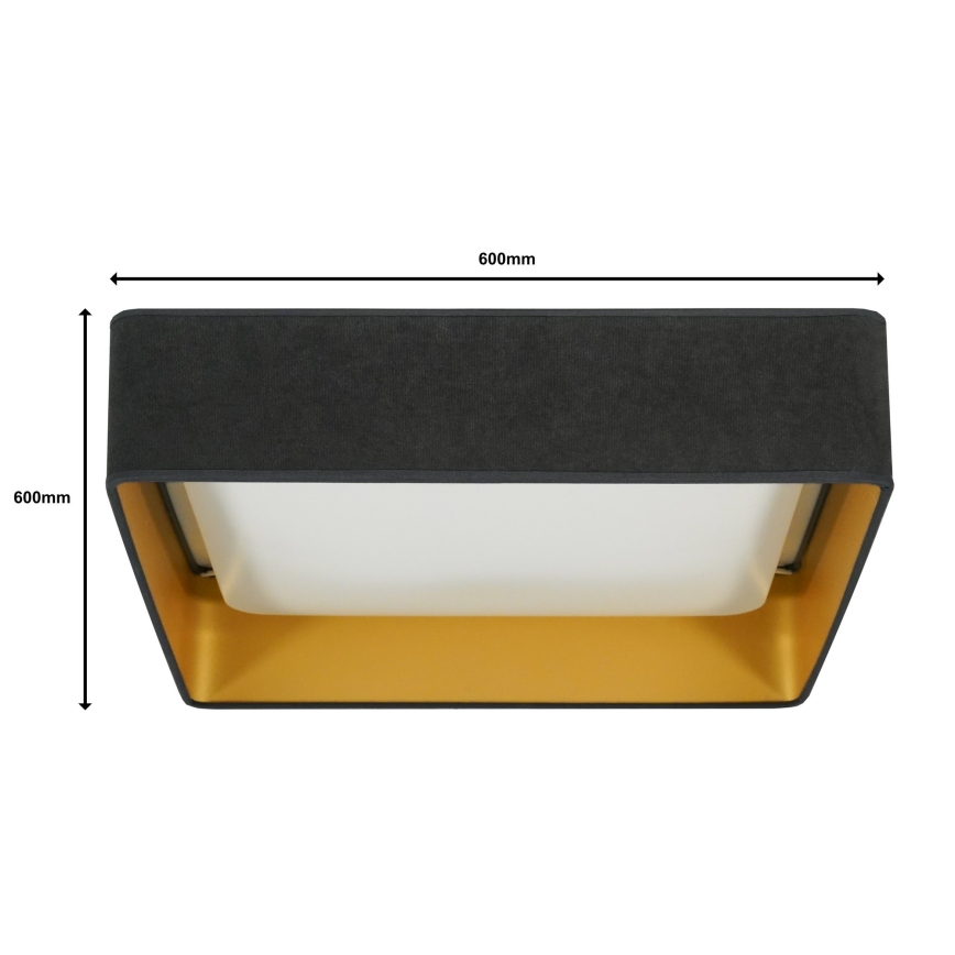Plafonieră LED dimabilă Brilagi VELVET SQUARE SMART LED/36W/230V 2700-6500K Wi-Fi Tuya gri + telecomandă