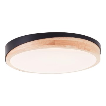 Plafonieră LED dimabilă Brilliant BAARLO LED/24W/230V d. 35 cm negru/ficus de cauciuc – certificat FSC