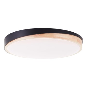 Plafonieră LED dimabilă Brilliant BAARLO LED/36W/230V 3000-6500K d. 50 cm negru/ficus de cauciuc + telecomandă – certificat FSC